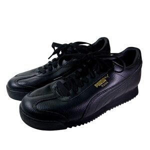 Puma Roma Basic Mens Sneakers Black Gold 399334-02 Low Top Shoes Size 6.5